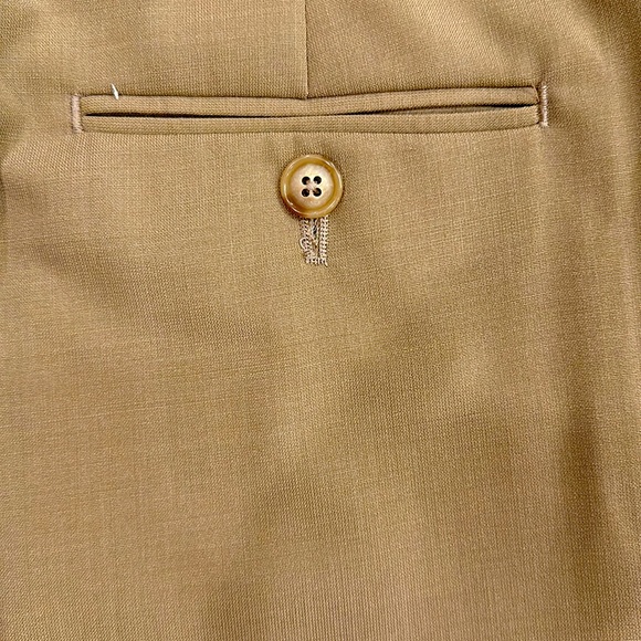 NORDSTROM FLAT FRONT DRESS KHAKI PANTS WITH TWO BUTTON CLOSURE BACK POCKETS - Picture 4 of 10